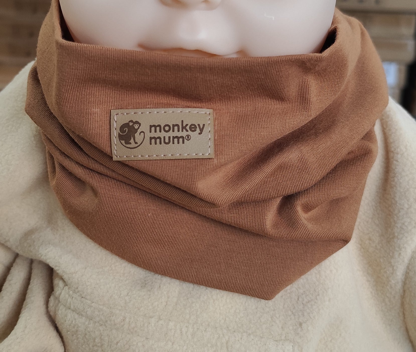 Guler pentru gât Monkey Mum® - Maro deschis